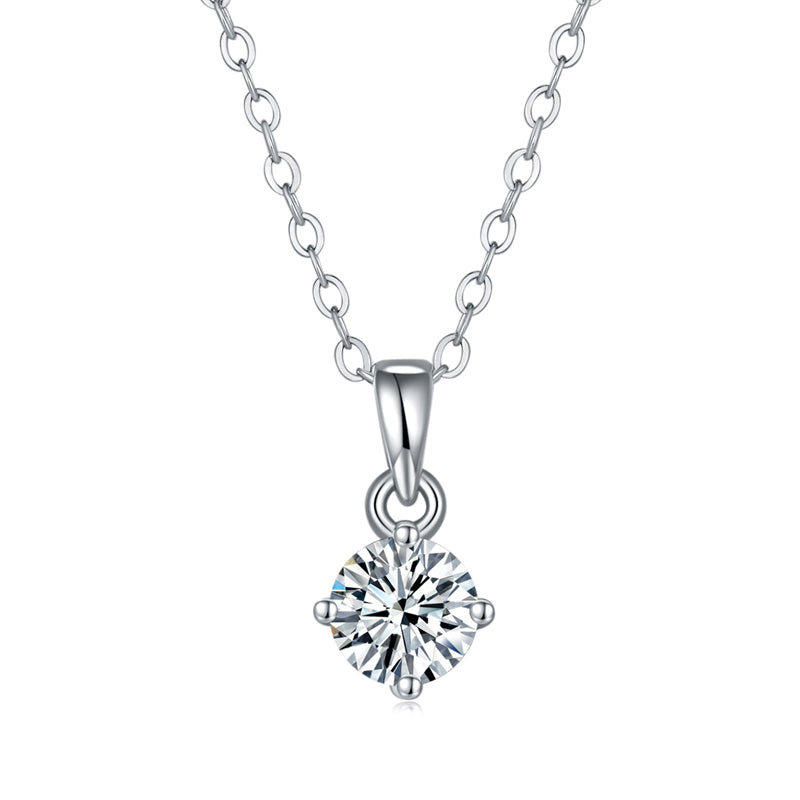 Minimalist Round Moissanite Pendant Necklace