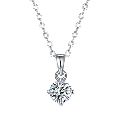 Minimalist Round Moissanite Pendant Necklace