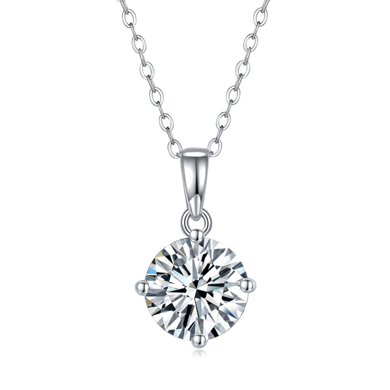Minimalist Round Moissanite Pendant Necklace