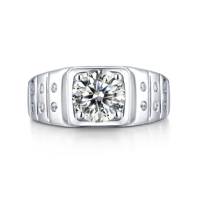 Minimalist Square Ring with Moissanite