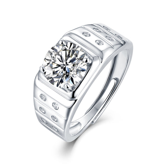 Minimalist Square Ring with Moissanite