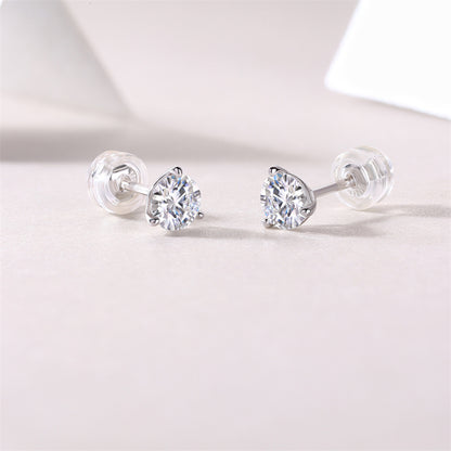 Minimalist Triangle Shape Moissanite Stud Earrings
