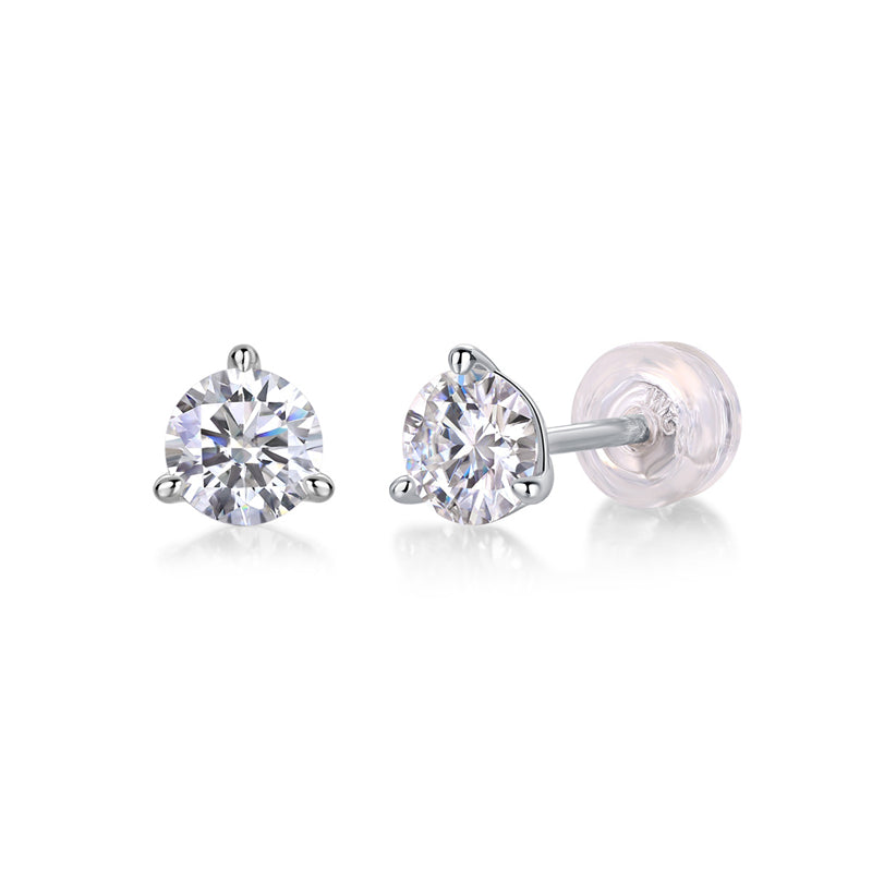 Minimalist Triangle Shape Moissanite Stud Earrings