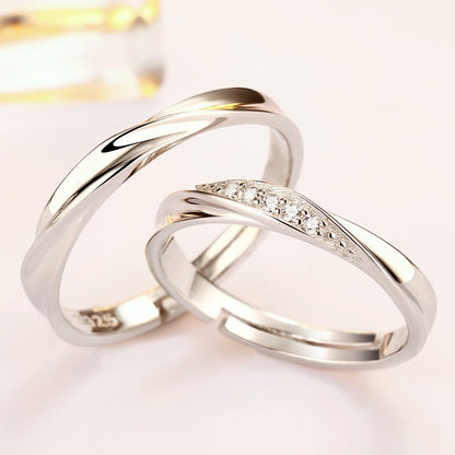 Möbius Loop Couple Rings - 925 Sterling Silver Infinite Love Matching Set