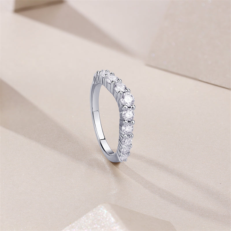 Modern Geometric Moissanite Band for Women