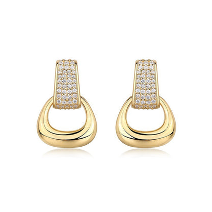 Modern Geometric Moissanite Earrings in Sterling Silver