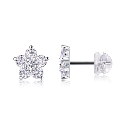 Modern Geometric Star Moissanite Studs