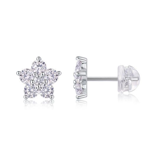 Modern Geometric Star Moissanite Studs
