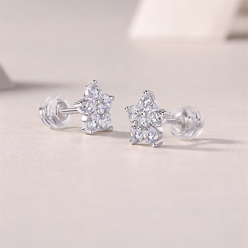 Modern Geometric Star Moissanite Studs
