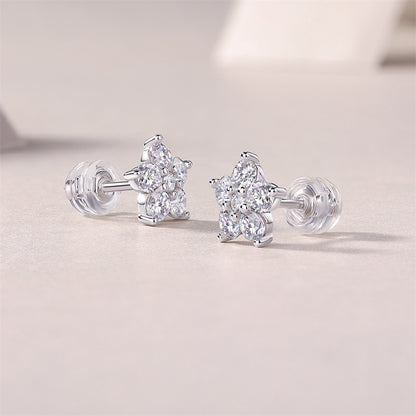 Modern Geometric Star Moissanite Studs