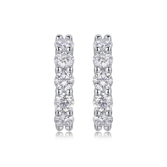 Modern Round Cut Moissanite Earrings for Office Wear