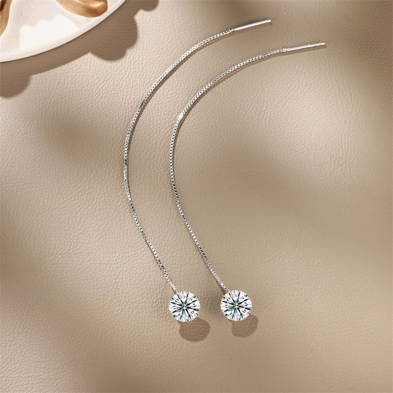 Modern Round Cut Moissanite Earrings for Office Wear