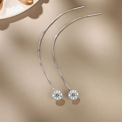 Modern Round Cut Moissanite Earrings for Office Wear