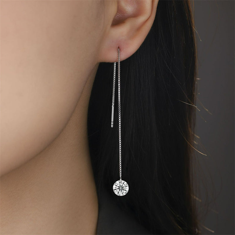 Modern Round Cut Moissanite Earrings for Office Wear