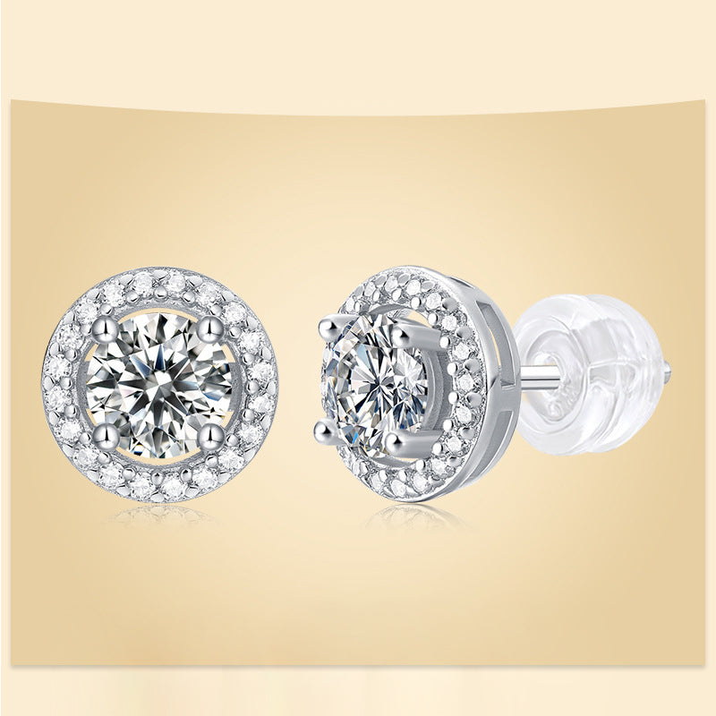 Modern Round Moissanite Earrings for OL Style