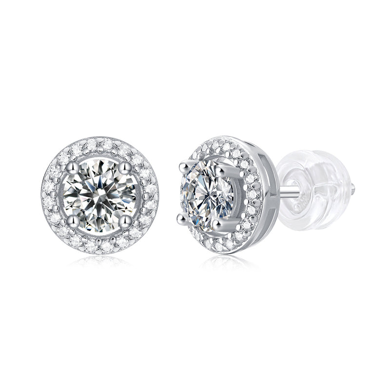 Modern Round Moissanite Earrings for OL Style