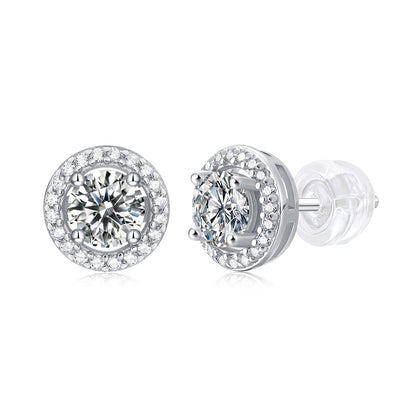 Modern Round Moissanite Earrings for OL Style