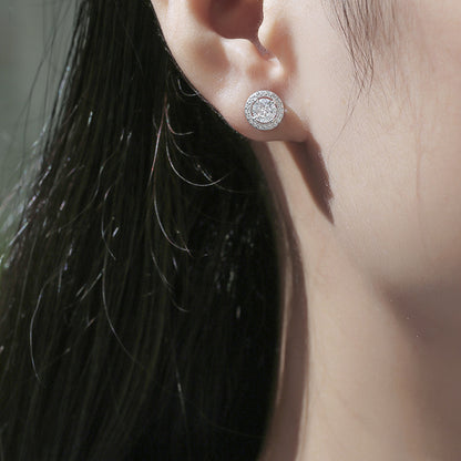 Modern Round Moissanite Earrings for OL Style