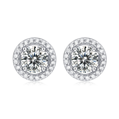 Modern Round Moissanite Earrings for OL Style