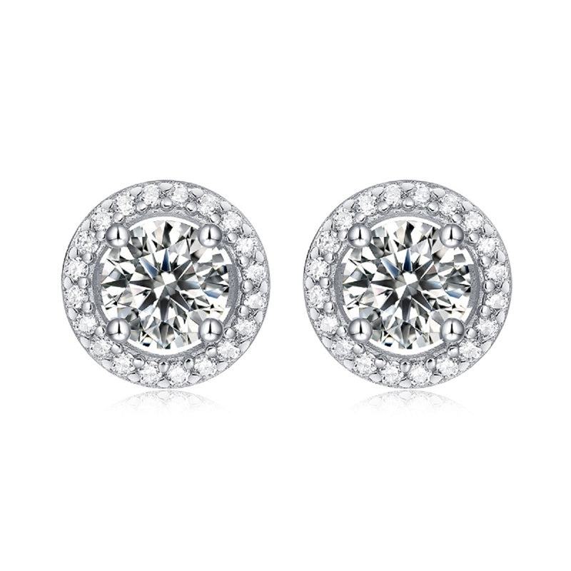 Modern Round Moissanite Earrings for OL Style