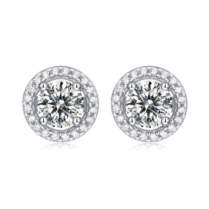Modern Round Moissanite Earrings for OL Style