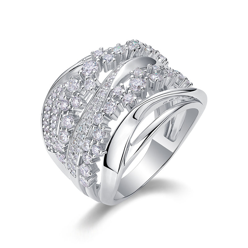 Modern Round Moissanite Ring for Women