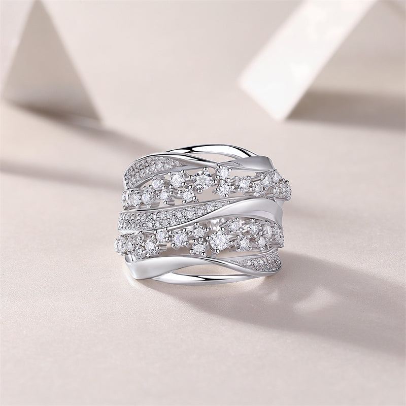 Modern Round Moissanite Ring for Women