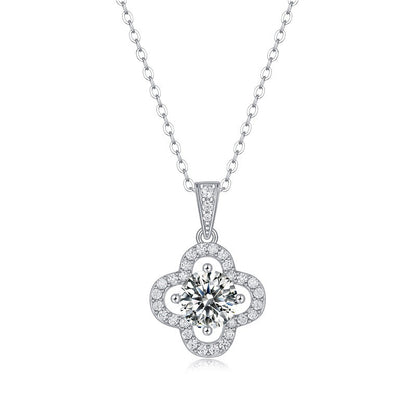 Modern Silver Floral Pendant Necklace