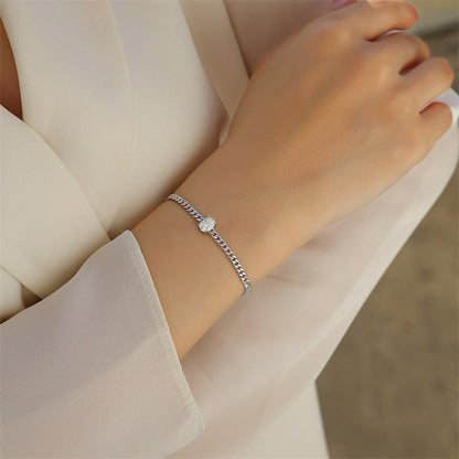 Modern Unisex Sterling Silver Bracelet for Commuting and Work