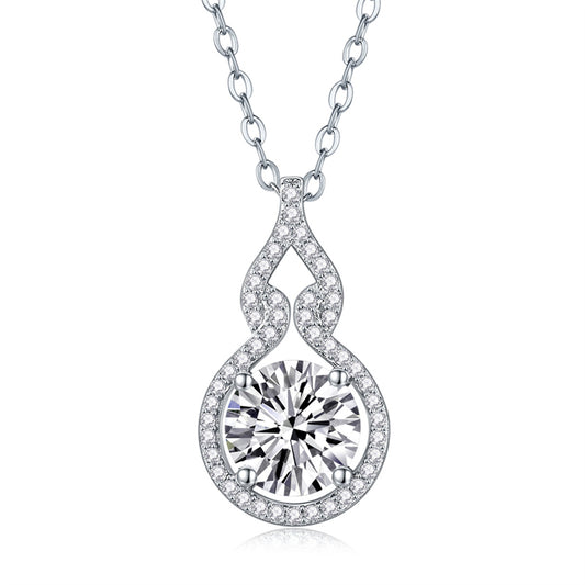 Modern Women's Necklace with Geometric Gourd Pendant