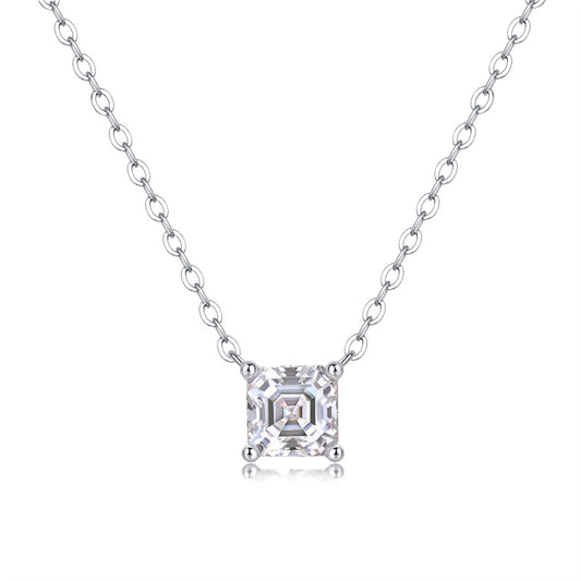 Modern Women's Necklace with Geometric Square Pendant