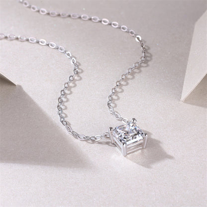 Modern Women's Necklace with Geometric Square Pendant