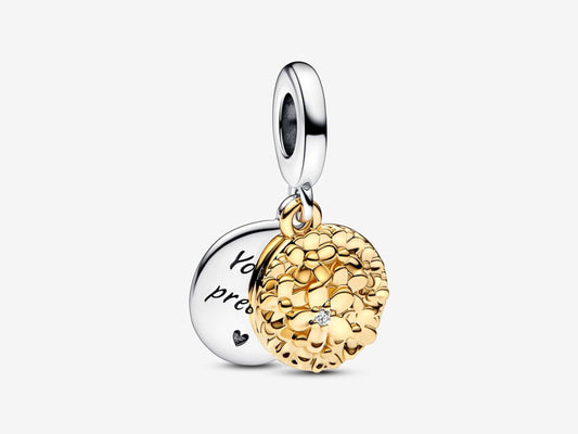 Two-Tone Daisy 2-in-1 Pendant Charm