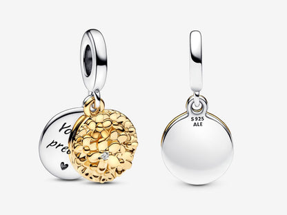 Two-Tone Daisy 2-in-1 Pendant Charm