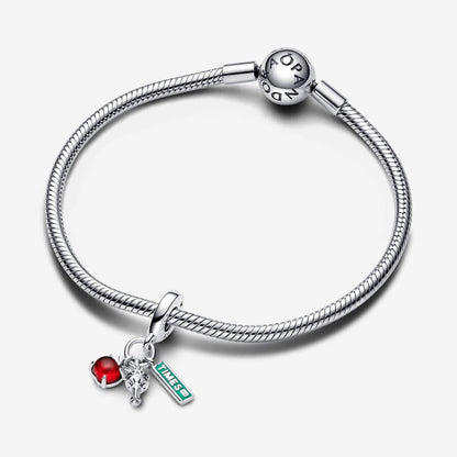 NYC Apple, Torch and Street Sign Triple Dangle Charm
