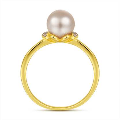 New Arrival S925 Sterling Silver Pearl Ring - Minimalist Gold Plated Dainty Stackable Ring for Women
