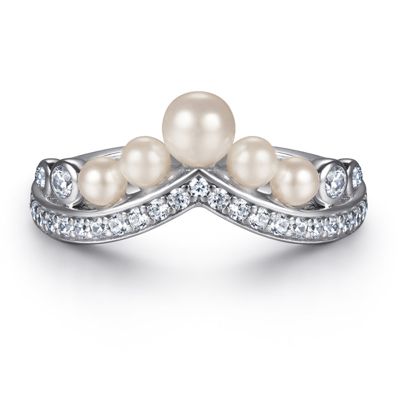 New Arrival S925 Sterling Silver Teardrop Pearl Wedding Ring Set - Elegant Bridal Jewelry