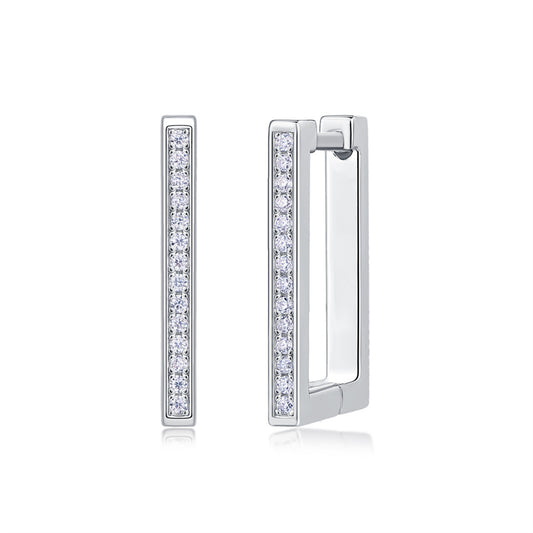 Office Chic Moissanite Earrings in 925 Silver