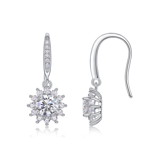 Office Chic Moissanite Earrings in 925 Silver