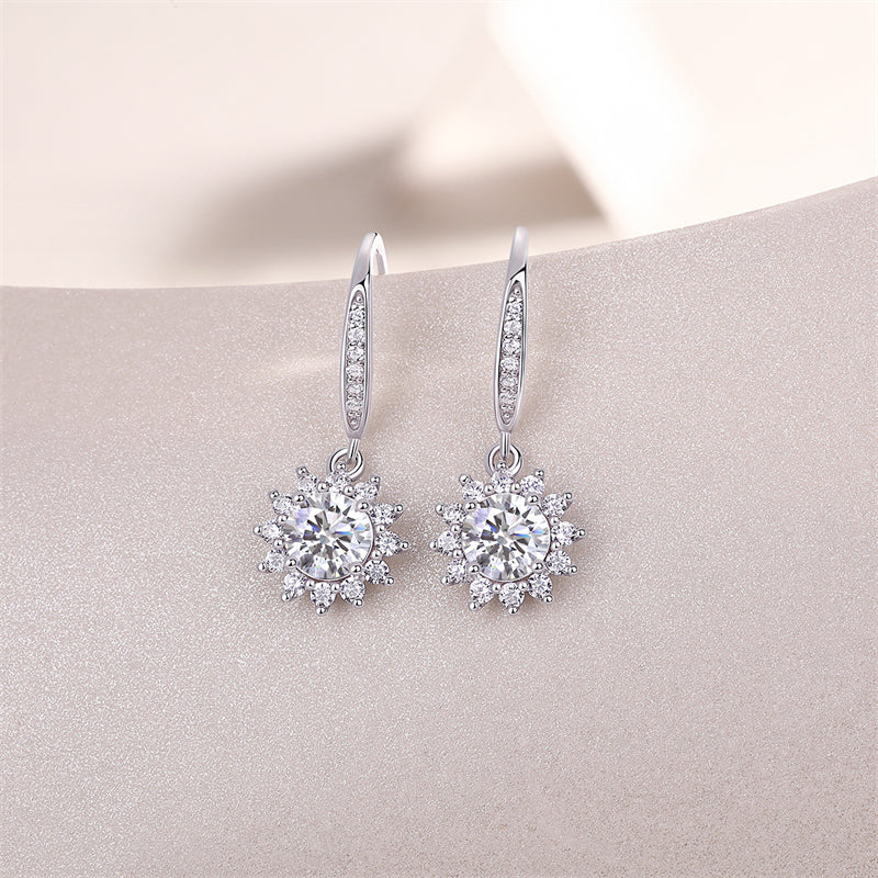 Office Chic Moissanite Earrings in 925 Silver