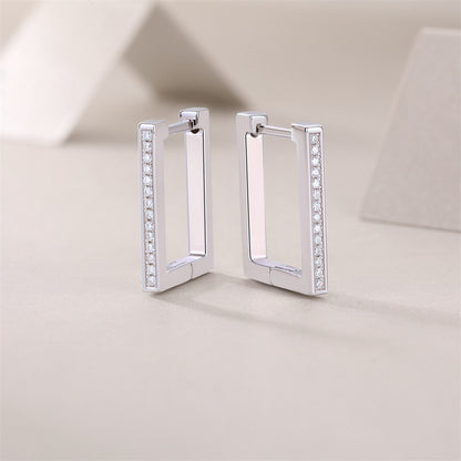Office Chic Moissanite Earrings in 925 Silver
