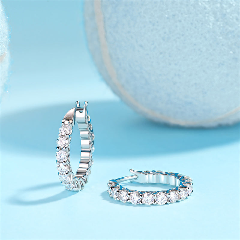 Office Chic Moissanite Earrings in 925 Silver