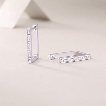 Office Chic Moissanite Earrings in 925 Silver