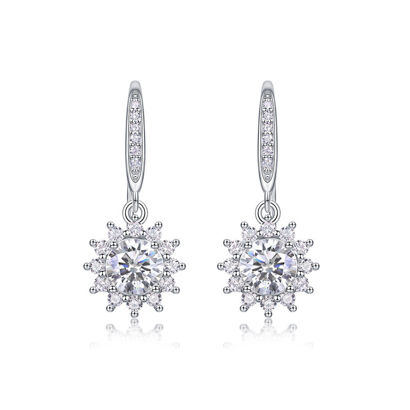 Office Chic Moissanite Earrings in 925 Silver