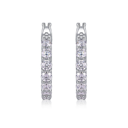 Office Chic Moissanite Earrings in 925 Silver