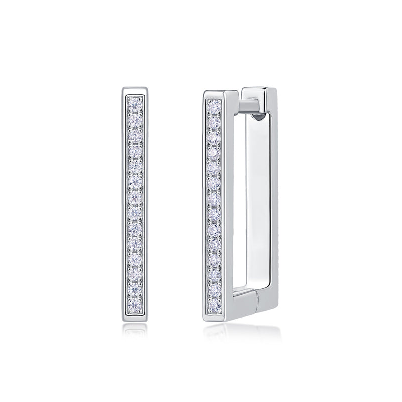Office Chic Moissanite Earrings in 925 Silver
