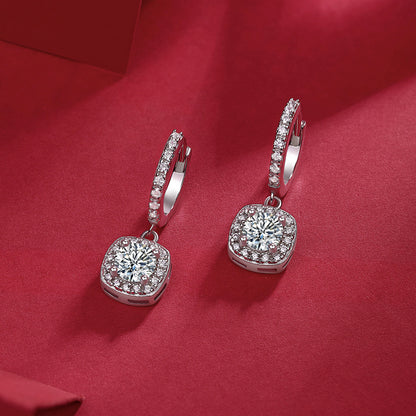 Office Chic Moissanite Stud Earrings in 925 Silver