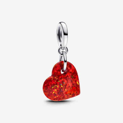 Red LabCreated Opal Charm
