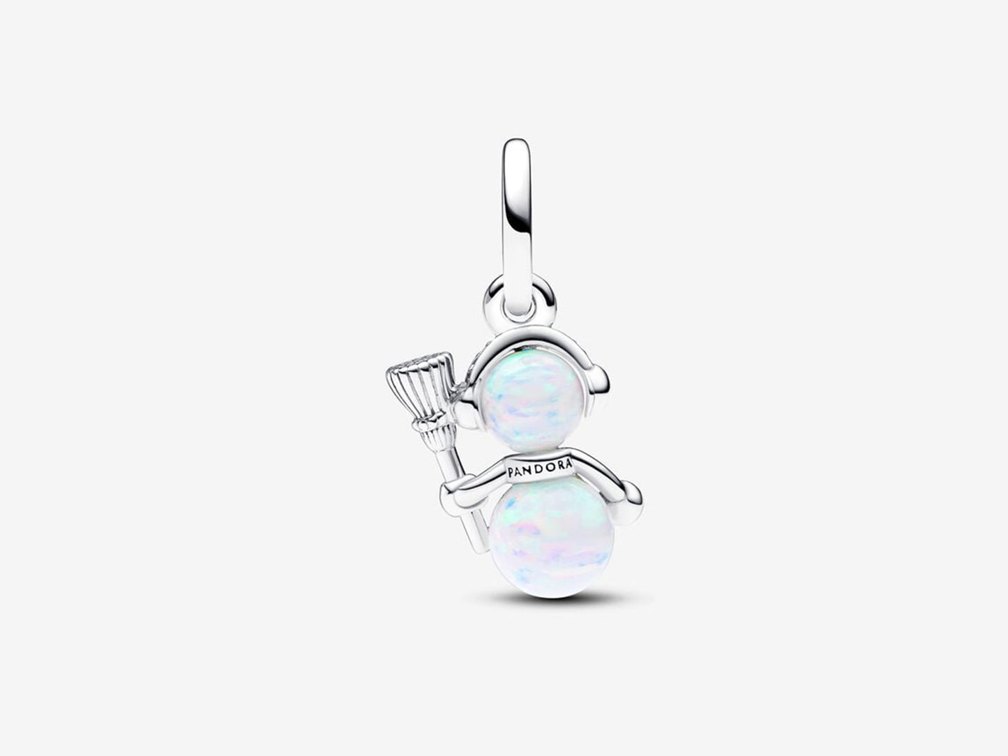 Opalescent Snowman Dangle Charm