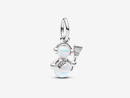 Opalescent Snowman Dangle Charm